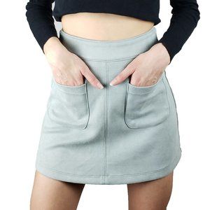 Seafoam Green Skirt with Velvety Feel